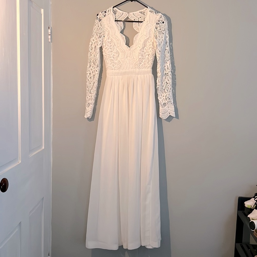 Gorgeous Lulus White Long Formal Dress